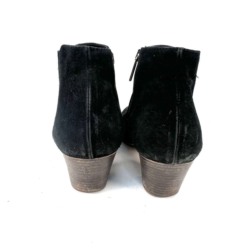 Aquatalia By Marvin K Boots Womens 9.5 Casual Zip Ankle Bootie Black Suede Heels - Picture 6 of 12